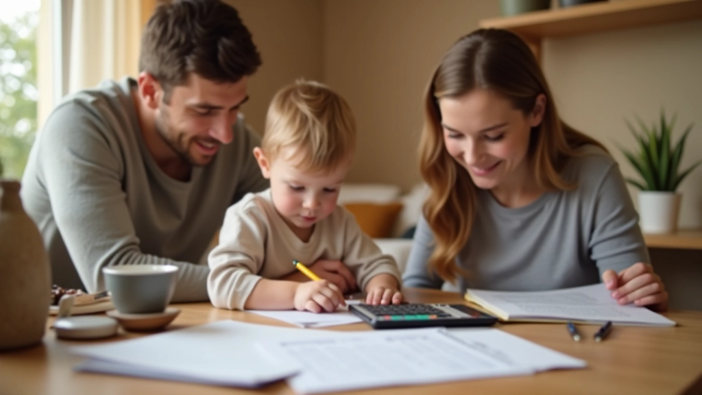 Parents avec enfant en train de planifier