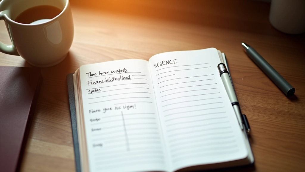 Carnet d'épargne ouvert avec tableau de progression financière manuscrite et stylo